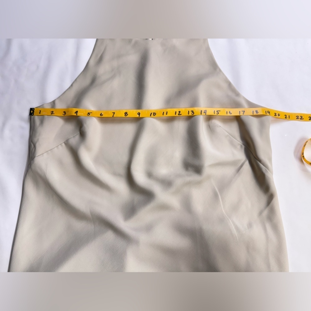 A NEW DAY Khaki halter neck sleeveless satin midi dress size L - Picture 12 of 13